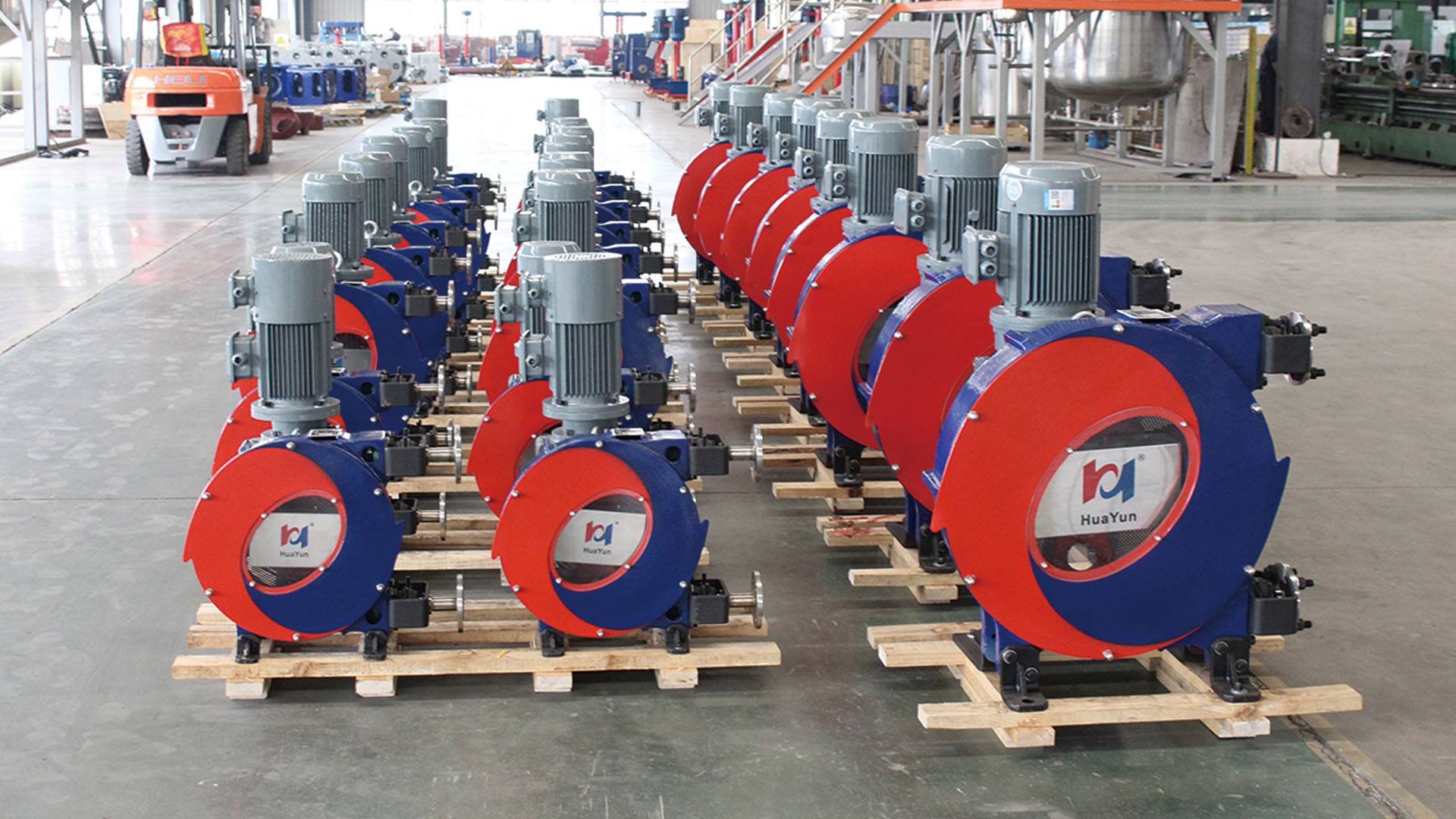 Hose pumps manufactured by our company for a group are delivered for use